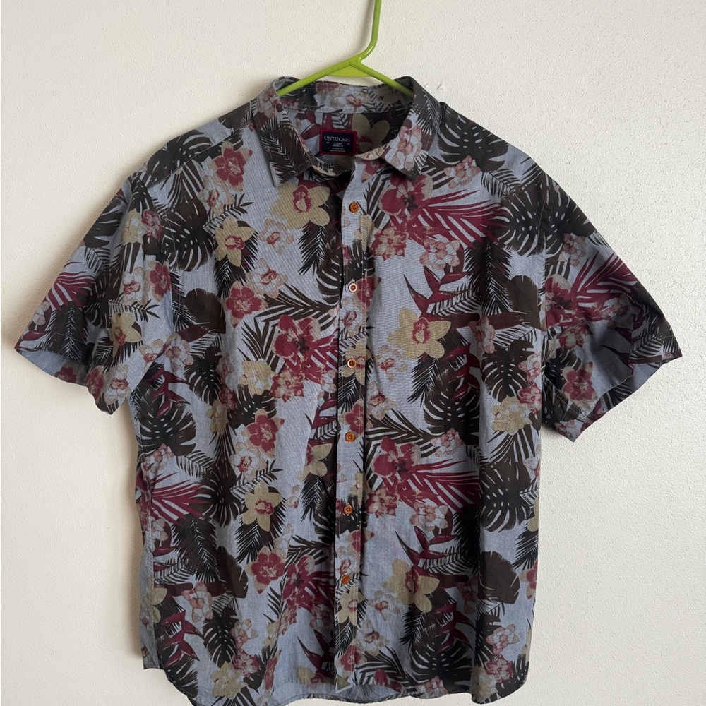 UNTUCKit Men's Tropical Print Shirt - Relaxed Fit, Short Sleeve